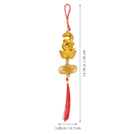 LOGOFUN 4pcs 2025 Chinese New Year Decorations Snake Year Bonsai Pendant 2025 Luck Wealth Snake Tassel Charm for Spring Festival Hanging Decorations