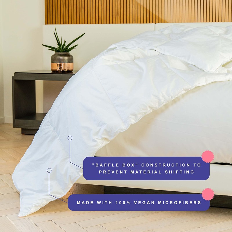 FluffCo Down Alternative Comforter/Hotel Comforter (Queen Comforter, 5-Star Hotel Quality