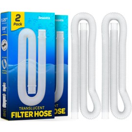 Replacement Hose For Above Ground Pools [Set of 2] 1.25" Diameter, 59" Long Accessory Pool Pump Replacement Hose - Filter Pump Hose Compatible with Intex Pump Models #607/#637