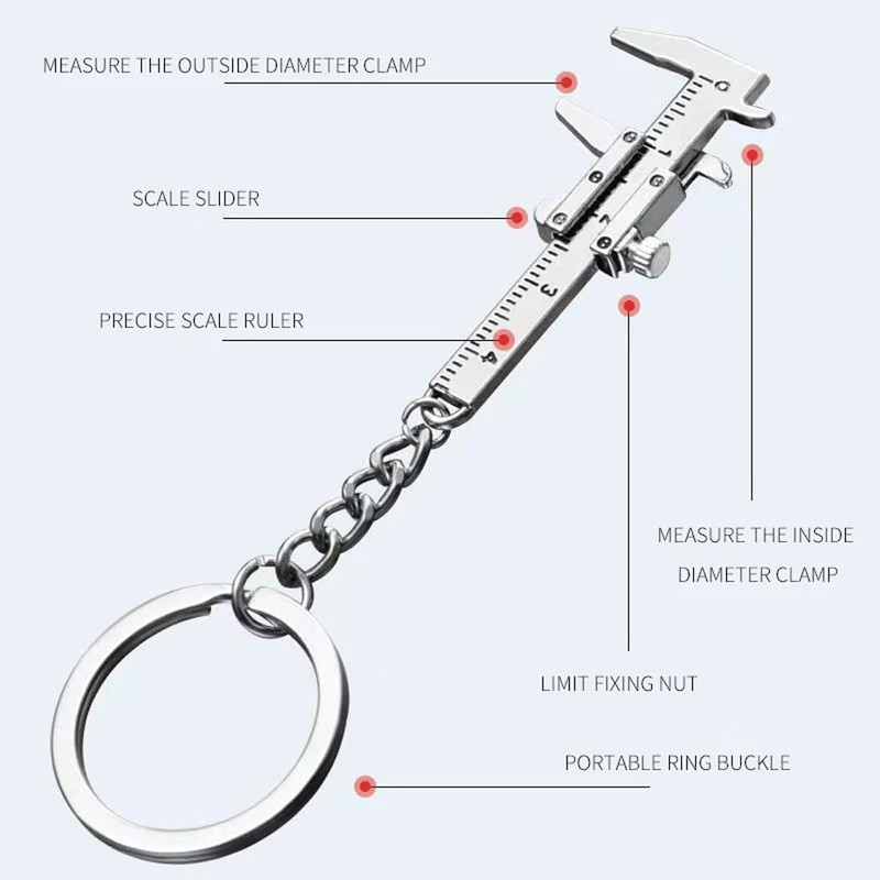 DLPRK 2 Pcs Precision Mini Caliper Aluminum Key Chain Keychain