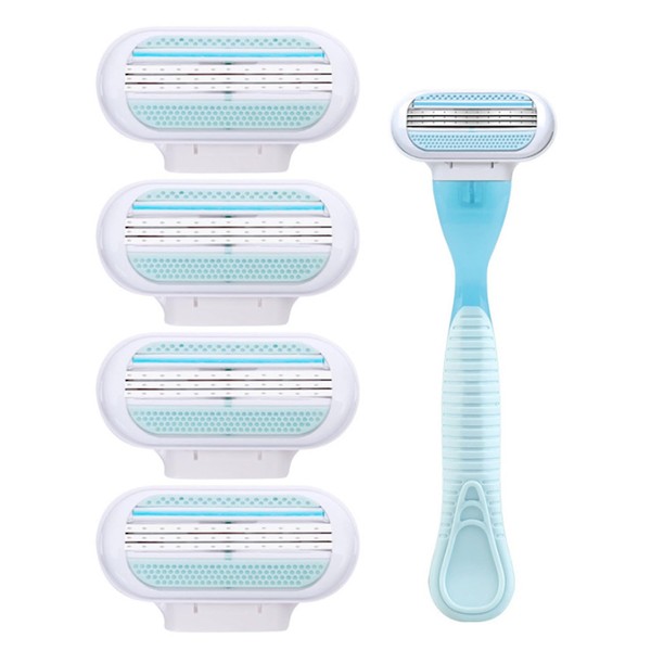 5 Pcs Womens Razor, Razor Blade Refills, Triple metal Razor