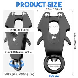 EQUIJUANCE Frog Clip Dog Leash Clip with Quick Release Lock, 360° Swivel Anti-Tangle Buckle for DIY Pet Collar & Leash, Secure & Easy to Open for Walking, Training (2pcs Small)