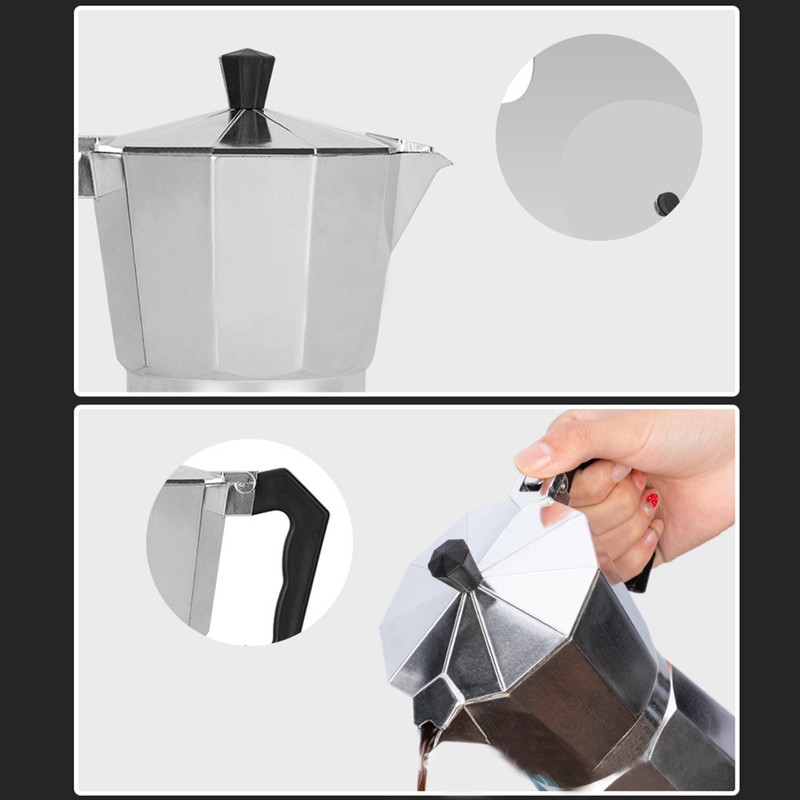 Moka Pot Italian Stovetop Coffee Maker Aluminum Alloy European Style