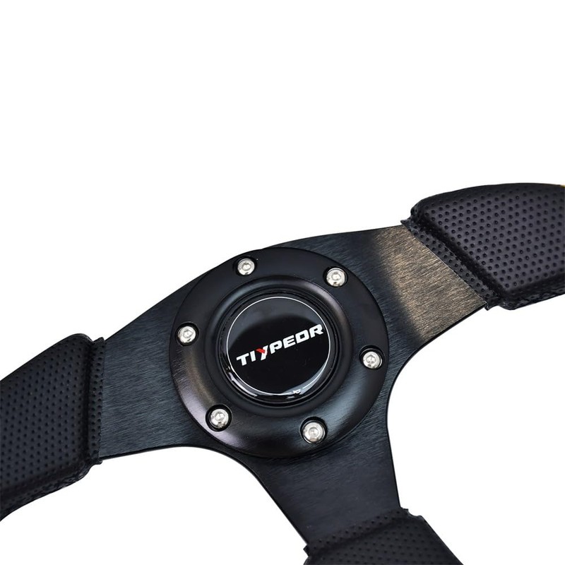 TIYPEOR D-Shaped Racing Adventure Car Steering Wheel 13"/320mm Flat Drift