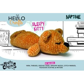KNITTY CRITTERS Crochet Kit - Naptime - Sleepy Kitty