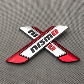 Aizfa 1 Pair 3D Card Fender Metal for NISMO Sport Badge Chrome Side Wings 3D Emblem (Red)