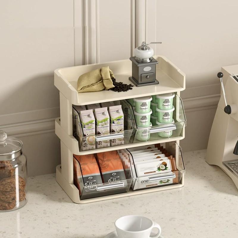Chxzkeyima Large Coffee and Tea Organizer, Coffee Pod Holder Storage