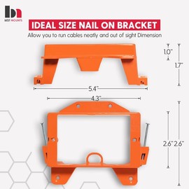 BestMounts - 10 Pack Nail-ON Low Voltage Mounting Brackets 1 Gang Multipurpose New Construction - Drywall Outlet Cable Wall Plate Bracket for Telephone Wire, Network Cable, HDMI, Speaker Wire