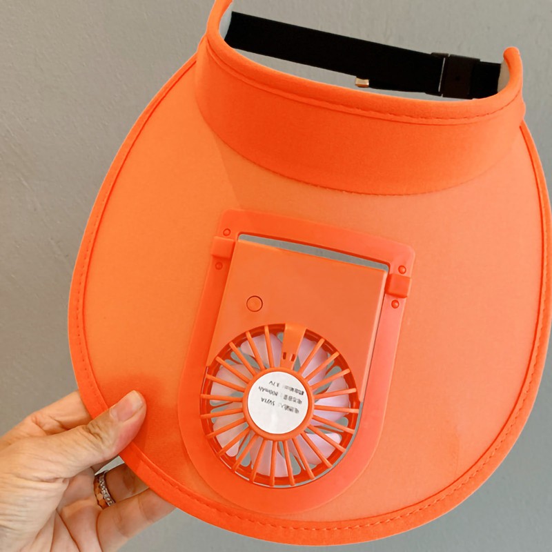 Children Summer Hat with Fan USB Rechargeable Wide Brim Sun