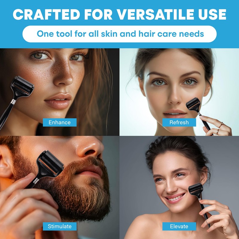 Ultra-Wide Derma Roller for Face - At-Home Microneedling Kit, 0.25