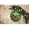 Rhinoceros Realm Expedition Stained Glass Style Ceramic Ornament, African Animals