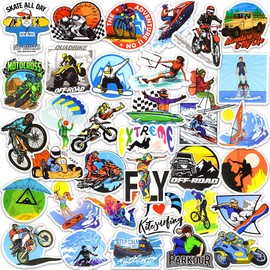 DETICKERS Extreme Sports Stickers for Kids Boys Stickers for Water Bottle Waterproof Extreme Sports Vinyl Stickers for Laptop