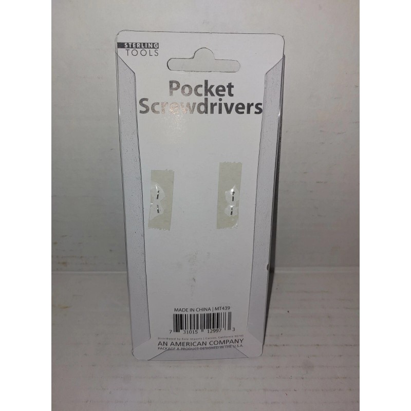 STERLING TOOLS POCKET SCREWDRIVERS SET OF FLAT & PHILLIPS 5"_NEW.