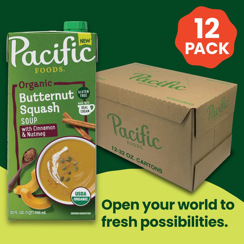 Pacific Foods Organic Butternut Squash Soup With Cinnamon and Nutmeg,
