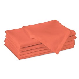 Encasa Cotton Cloth Napkins | Set of 6 | Size 43x43 cm | Coral Solid Color | Machine Washable