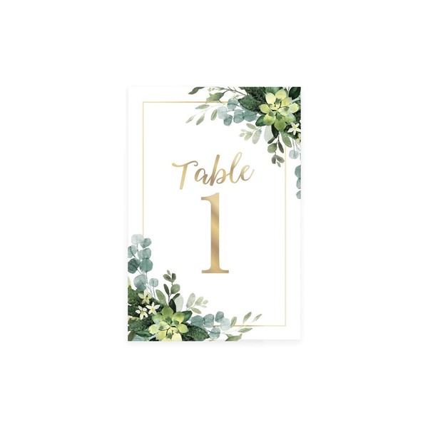 Lush Greenery Table Numbers/Set Of 28 Wedding Table Number Cards