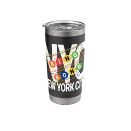 Bing Bong NYC Funny Subway Sound Men Women Boys Girls Kids Stainless Steel Insulated Tumbler