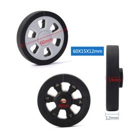 SXNING Luggage Suitcase Replacement Wheels Mute Caster Suitcase Rubber Swivel Caster Wheels Bearings Repair Kits (2PCS 60x15mm), Black