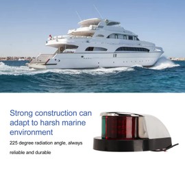 Yctze Boat Navigation Light DC 12V 2 Colors Bow Signal Light Marine Navigation Light 225 Degrees for Marine Pontoon Skiff Yacht Boat