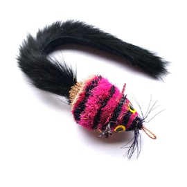 Kats'N Us Kat Fly Cat Toy Wand Refill - Pink Mouse with Real Fur Tail Cat Teaser Wand Attachment