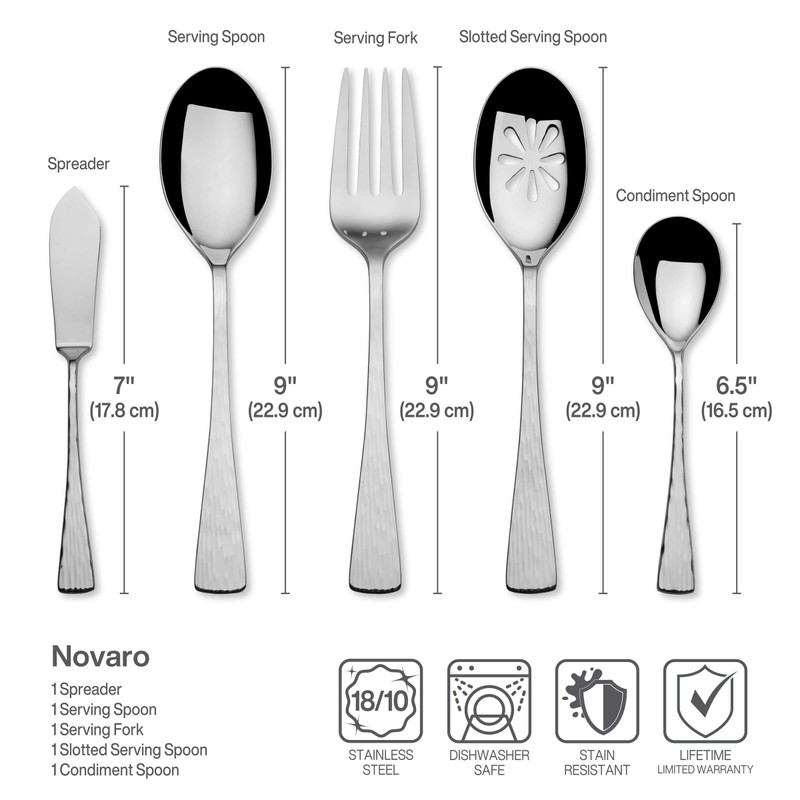 Mikasa Novaro 45-Piece 18/10 Stainless Steel Flatware Set, Service For