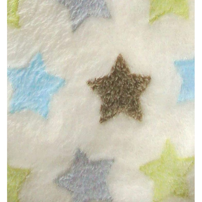 Super Soft & Fluffy Large Patterned Baby Blanket (Cream Stars)