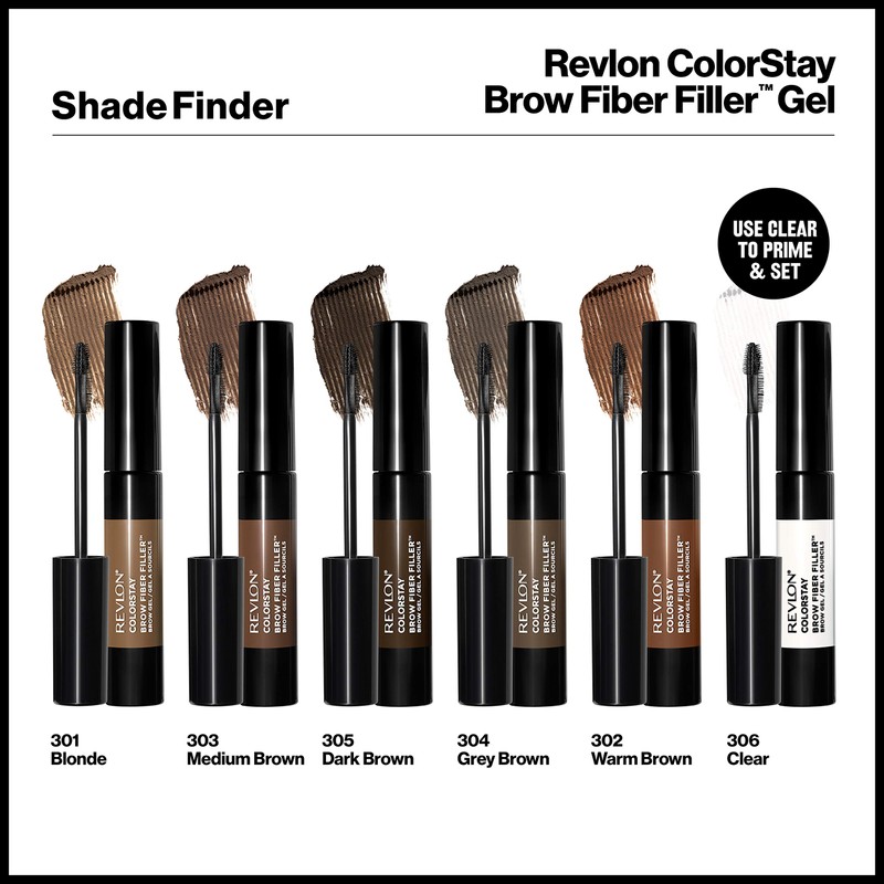 Revlon ColorStay Brow Fiber Filler, Longwearing & Volumizing Waterproof Eyebrow