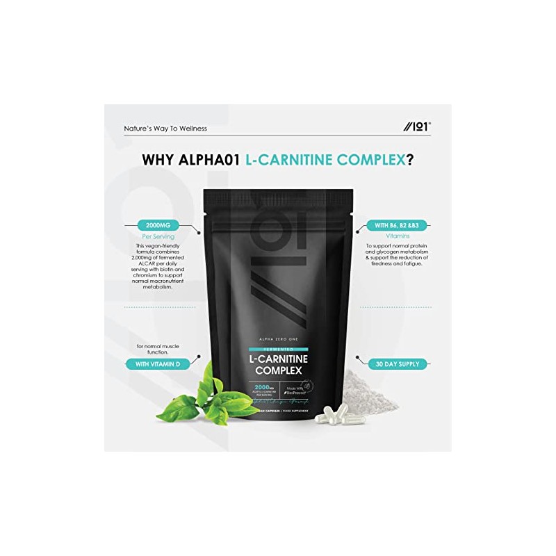 L-Carnitine 2000mg Complex with BioPerine® - Energy & Metabolism Support