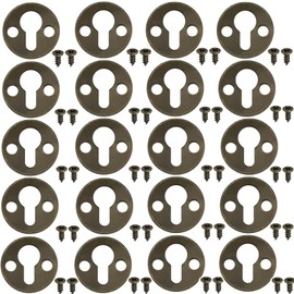 CONGGUAN 20Pcs Metal Round Type Keyhole Iron Keyhole Hangers with 40 Screws Picture Frame Hanging Plate Picture Fasteners for Artworks Picture Wall Decorations Hanging (Bronze Tone)