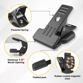 2 Pcs Heavy Duty Magnetic Clips with 1.5 Inch Mouth Opening - Securely Grip Flags, Backdrop Blueprints, Calendars,Magnet Clips for Office, School, Whiteboard, Magnetic Board, Fridge - Medium