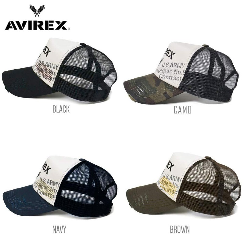 AVIREX United States 17093800 AVIREX Distressed Mesh Cap, Black