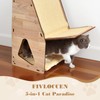 FIVLOCCEN Enhanced Wood-Framed Cat Scratching Post: Large Sisal Cat Scratcher,