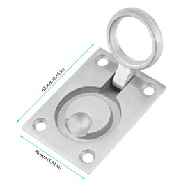 FUNSUEI 4 PCS Flush Mount Lifting Ring Pull Handle, Square Flush Pull Ring Handles, Stainless Steel Flush Pull Latch Handle, Hidden Recessed Marine Flush Pull Ring for Door Boat Hatch Deck