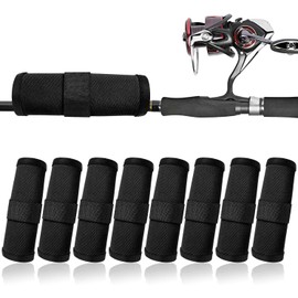 8Pcs 6" Fishing Lure Wraps with Velcro - Rod Armour Hook Covers for Safe Bait Storage & Protection Easy Bait Visibility and Enhanced Fishing Safety for Anglers (Black)