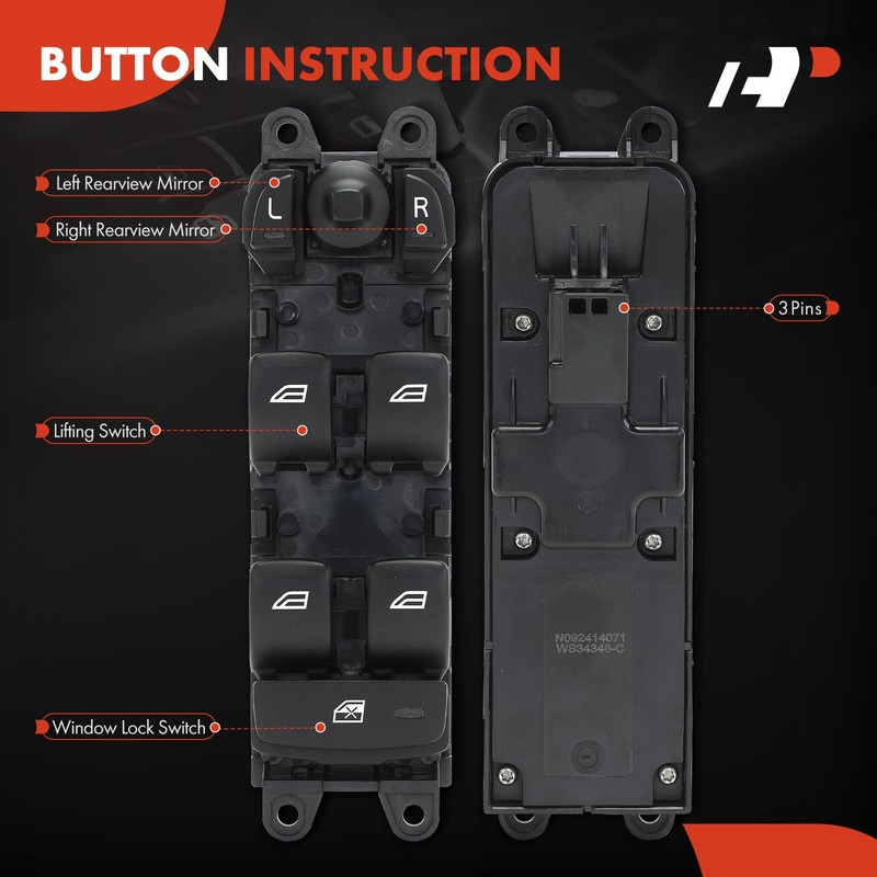 A-Premium Master Power Window Switch Compatible with Volvo XC60 2010-2017,