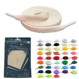 NODC M Shoelaces, Solid Color, Flat Laces, 39.4/47.2/55.1/63.0 inches (100/120/140/160 cm), Sail, 140