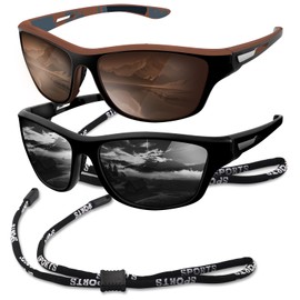 Yozexin Polarised sunglasses for men and women, with 100% UV400, for outdoor sports, golf, driving, fishing, travel glasses, fashion sunglasses, black