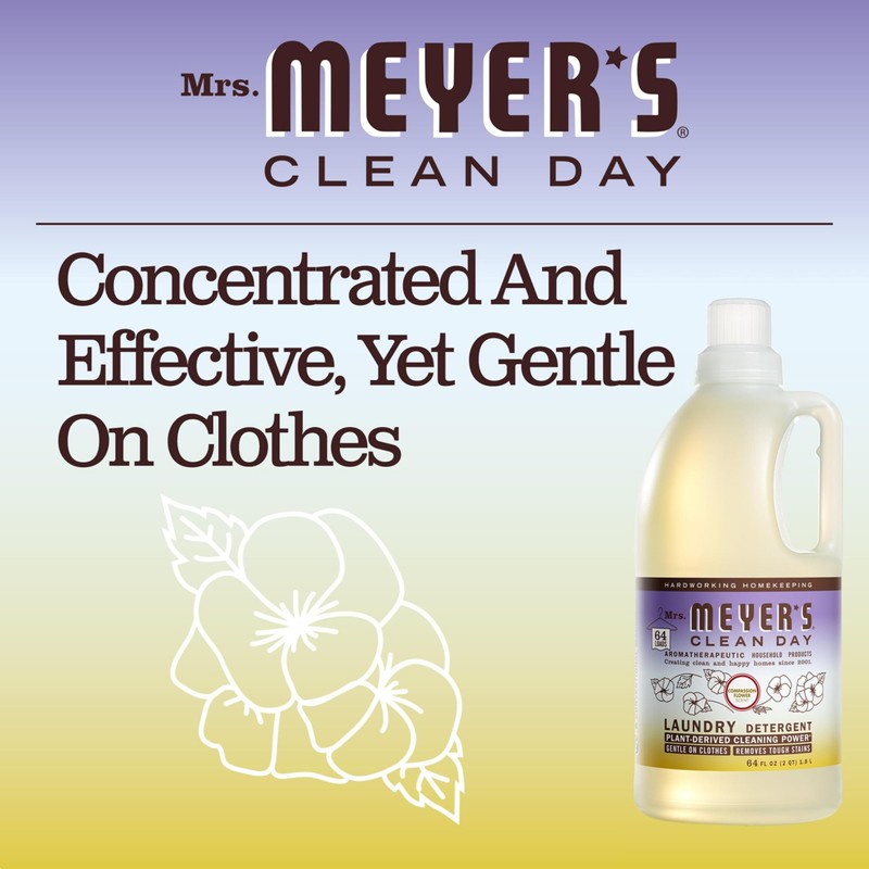 MRS. MEYER'S CLEAN DAY Liquid Laundry Detergent, Infused with Essential