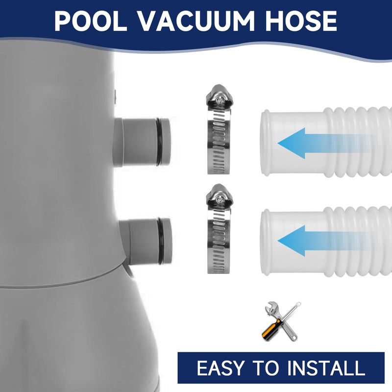 Pool Hoses for Above Ground Pools, 3 Pack 1.25 x