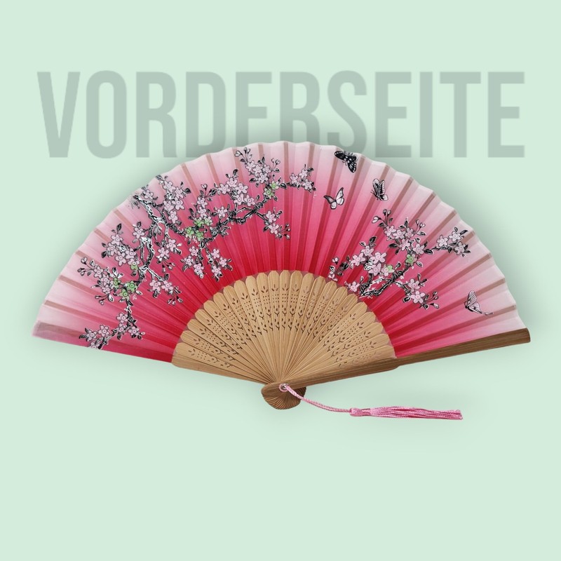 Starlet24 Foldable Bamboo Hand Fan Folding Fan with Tassel Fan