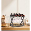 WDSHIYI Rustic Wood Wine Rack for 4 Bottles and 6
