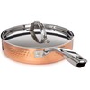 Berghoff Vintage Tri-Ply Copper 8in Deep Skillet, Hammered, Long Ergonomic