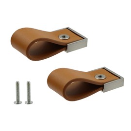 Furniture Handle, Leather Handle, Cabinet Door Handles, Pull Furniture Fittings, Pack of 2, 128 mm, Aluminium Look, Furniture Cabinet Door, Kitchen Cupboard, Railing Handle, Pull for Kitchen Cabinets,