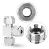 TAISHER 2 PCS 304 Stainless Steel Compression Tube Pipe Fitting