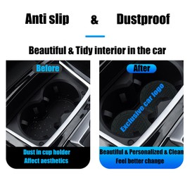 Car Cup Holder Coasters Compatible with Mazda Series Interior Accessories,Recessed Silicone Anti Slip Cup Holder Coaster Interior Accessories 2.75in 2Pack (Black)