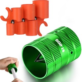 Dreyoo 1/4" to 1-5/8" Metal Pipe Reamer for Copper/PVC Pipe, and 1/4" to 1" Depth Gauge, Deburring Tool, PlumbingTools Kit for Copper, PEX, PVC, CPVC, Brass, Aluminum Inner/Outer Tubing Deburring