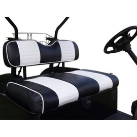 Huskey Parts Company 2pc Golf Cart Front Seat Cover Black White for EZGO Medalist /94-13 TXT/RXV 08+