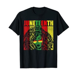 Juneteenth Shirt For Women Girls, Afro Curly Hair Juneteenth T-Shirt
