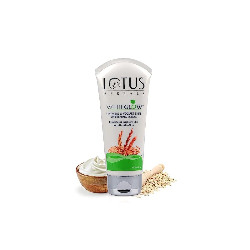 Lotus Herbals WhiteGlow Oatmeal and Yogurt Skin Whitening Scrub, 100g