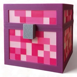 KAJAWIS Pixel Piggy Bank | Money Box for Children | 3D Box Multicoloured | PLA Bioplastic | (Pink, XL)